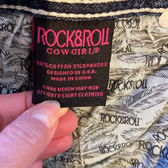 Rock & Roll Cowgirl Riding Jeans 34x32 - Picture 5 of 9